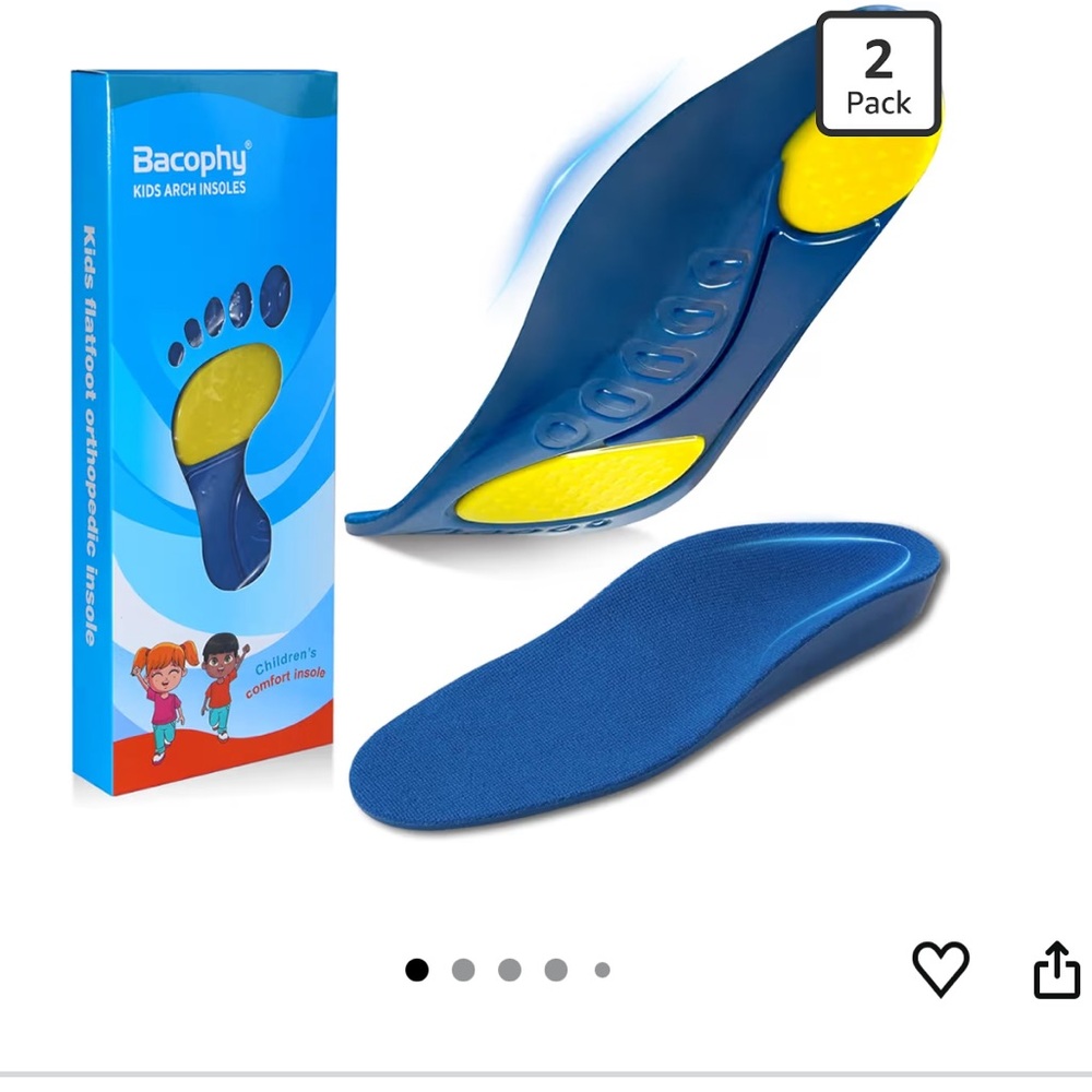 Kids Blue Arch Support Insoles - 2 Pack